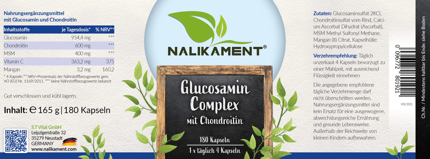 Ein Nahrungsergänzungsmittel mit Glucosamin von Nalikament, das Ihre Gelenke unterstützt und Ihnen hilft, sich körperlich fit und gesund zu halten - und nch vieles mehr!