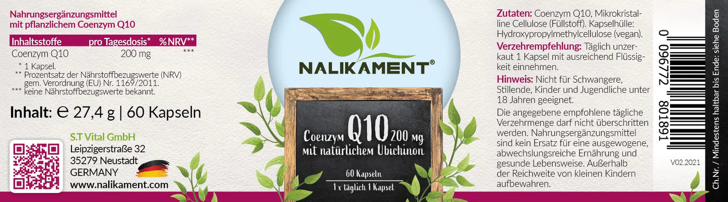 Ein Nahrungsergänzungsmittel mit Q10 von Nalikament, das die Gesundheit Ihres Herzens unterstützt und Ihnen hilft, Ihre körperliche Leistungsfähigkeit zu verbessern - und noch jede Menge andere Vorteile!