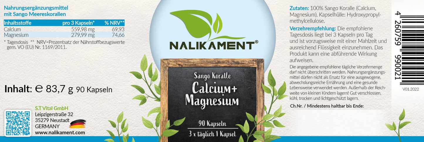 Ein Nahrungsergänzungsmittel mit Calcium und Magnesium von Nalikament, um die Gesundheit von Knochen und Muskeln zu fördern und Ihre Fitnessziele zu erreichen - und noch viele weitere Vorteile!